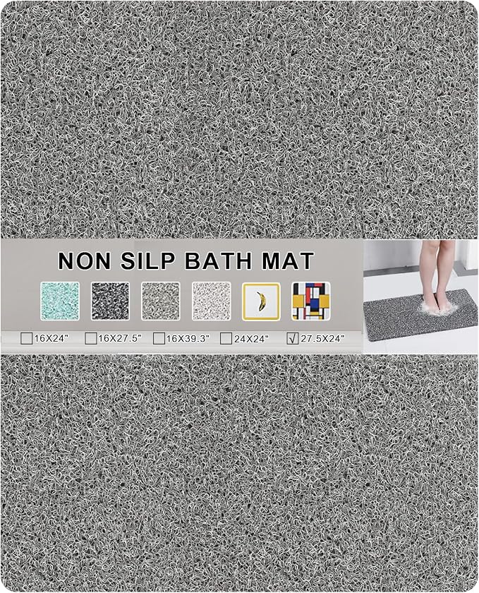 Nonslip Bathtub Mat, Anti Slip Bath Mat 0.6" Extra Thick, Quick Dry Bath Tub by Rzoysia