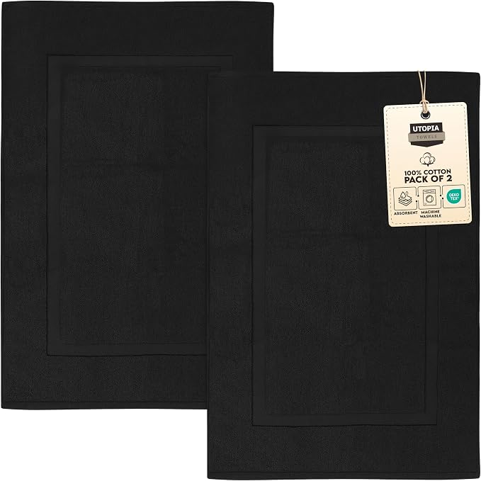 Utopia Towels Cotton Banded Rug, Bath Mats, Not a Bathroom Rug, 21 by 34 Inches by UTOPIATOWELS