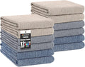 Homaxy Premium Kitchen Towels, Large Cotton Kitchen Hand Towels, Flat and Terry by Homaxy