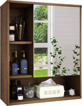 SMIBUY Bathroom Mirror Cabinet Wall Mounted, Bamboo Space Saver Medicine Cabinet by SMIBUY
