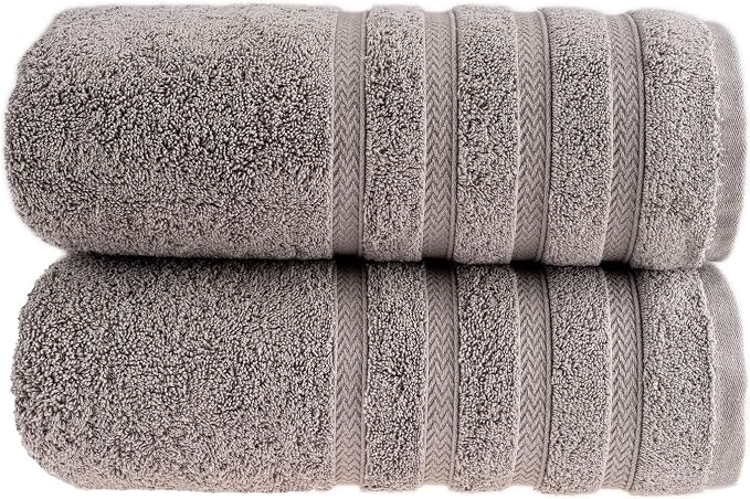 HALLEY Turkish 2 Pack Premium Bath Towels 650 GSM Highly Absorbent Super Soft by HALLEY-TurkishCottonTowels