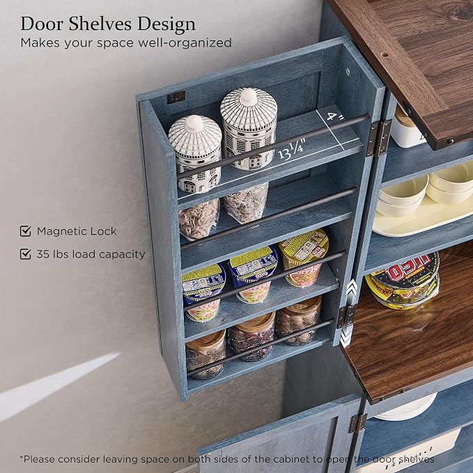 ACCOHOHO 72" Tall Kitchen Pantry, Farmhouse Storage Cabinet - Image 4