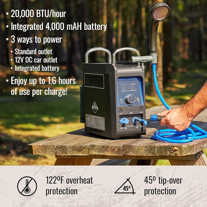 Hike Crew Propane Water Heater & Shower Pump | Rechargeable Portable Outdoor - Image 7