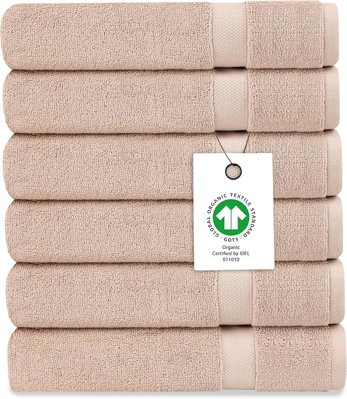 Delara Organic Cotton Luxuriously Plush Washcloths Pack of 6 | GOTS & Oeko-TEX by Delara