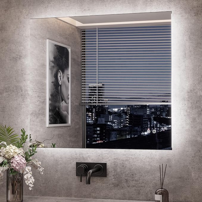 TETOTE 42 x 36 Inch LED Mirror Backlit Bathroom, Anti-Fog Mirror by TETOTE