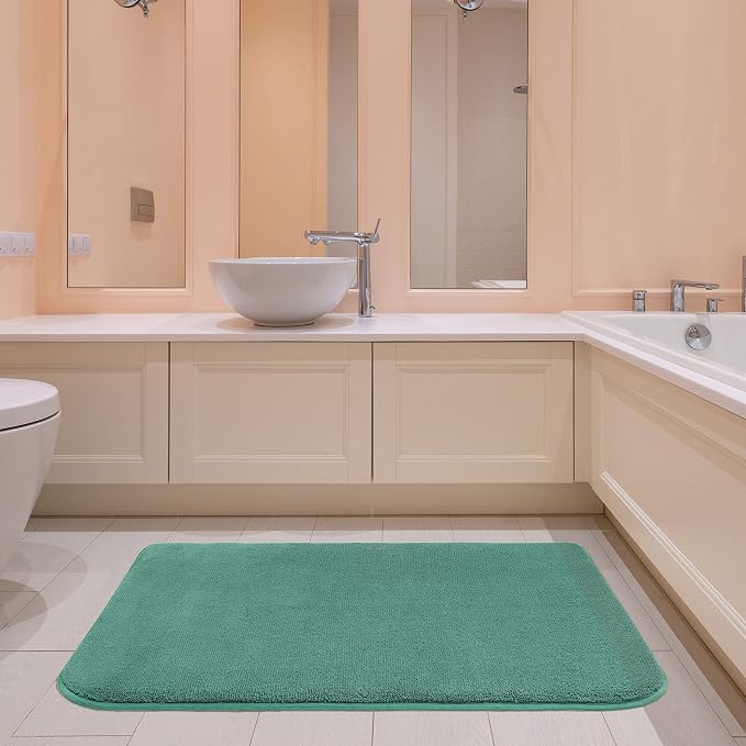 American Soft Linen 21x32 Fluffy Foamed Slip Reducer Bath Rug, Machine Washable - Image 2