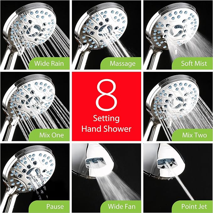 Hotel Spa AquaCare As-Seen-On-TV High Pressure Handheld & Rain 50-mode 3-way - Image 7