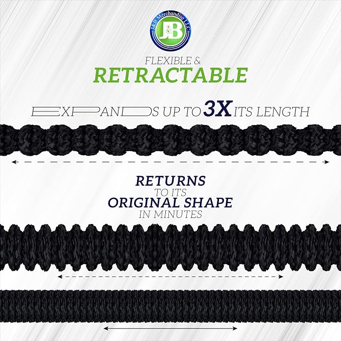 J&B XpandaHose 100ft Expandable Garden Hose – Ultra-Strong 3750D, 4-Layer Latex - Image 7