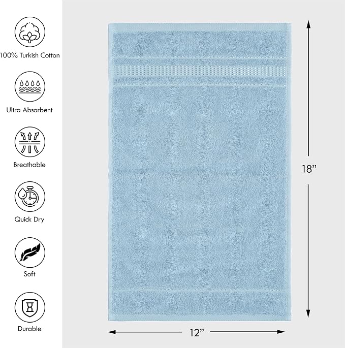 Melissa Linen, Fingertip Towels 4 Pack, 100% Turkish Cotton, Small Hand Towels - Image 3