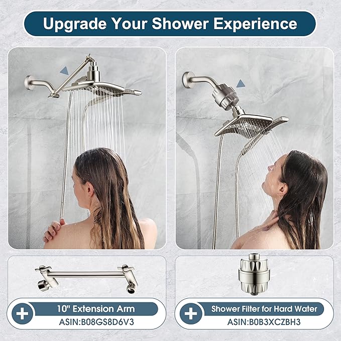 BRIGHT SHOWERS High Pressure Shower Head Combo - Image 5