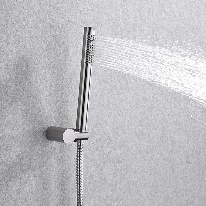 SUMERAIN Wall Mounted Rainfall Shower System Brushed Nickel Shower Faucet Set - Image 4