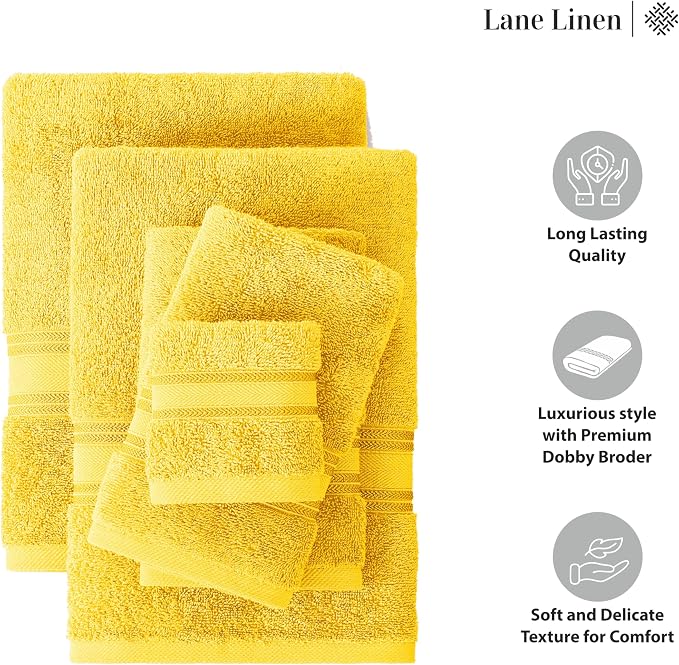 LANE LINEN 18 Pc Luxury Bath Towels Set – Ultra Soft 100% Mercerized Cotton - Image 6