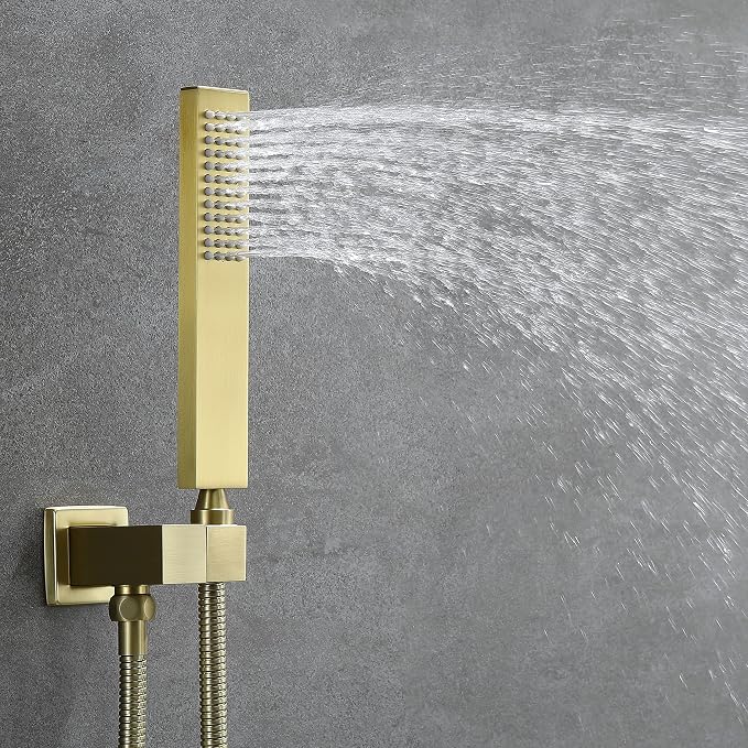 SHAMANDA Brass Rainfall Shower System, Luxuly Bathroom Shower Faucet Combo Set - Image 6