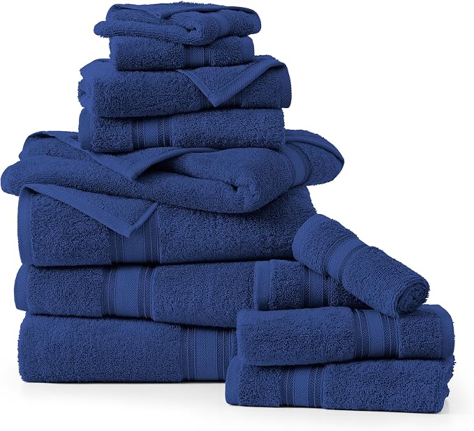 LANE LINEN 100% Mercerized Cotton Towels Set 12 – Zero Twist, 4 Bath Towels - Image 2