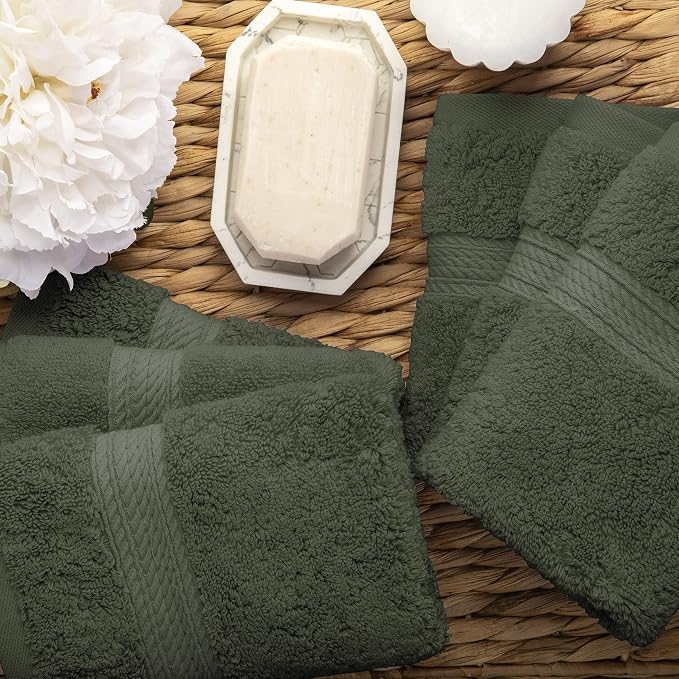 BLUENILEMILLS BNM Egyptian Cotton 6-Piece Towel Set, Includes 6 Face Towels - Image 4