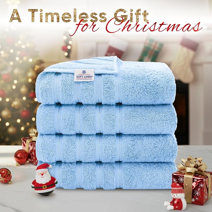 American Soft Linen Luxury 4 Piece Bath Towel Set, 600 GSM 100% Cotton Turkish - Image 2