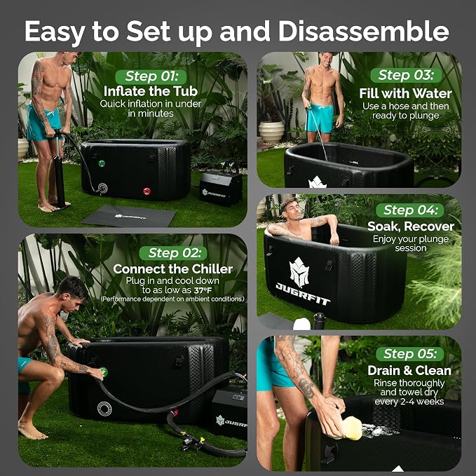 Cold Plunge Tub with Water Chiller – 53”L×32"W, 121 Gal Inflatable, Portable - Image 5