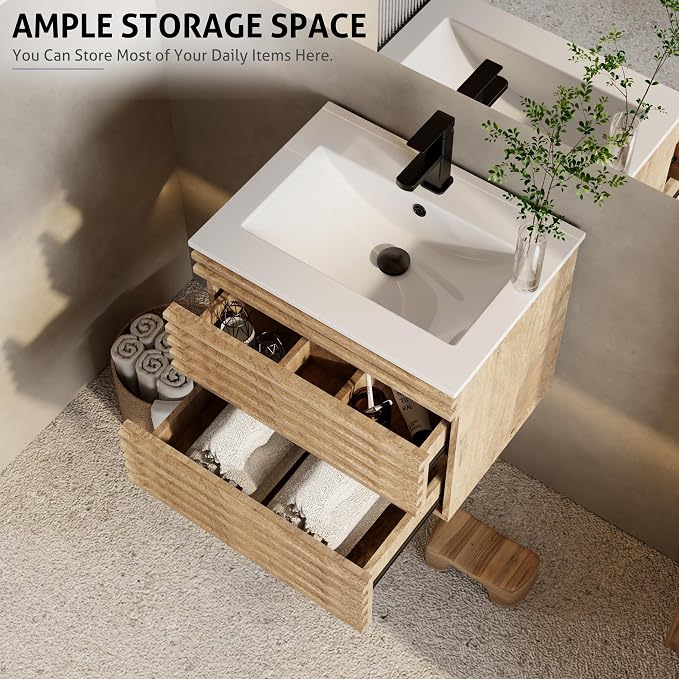 eclife 24" Floating Bathroom Vanity - Image 5