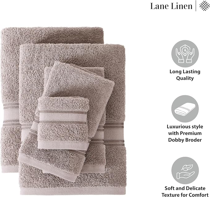 LANE LINEN Luxury 100% Cotton Towels Set 18 – Zero Twist, 6 Bath Towels - Image 6