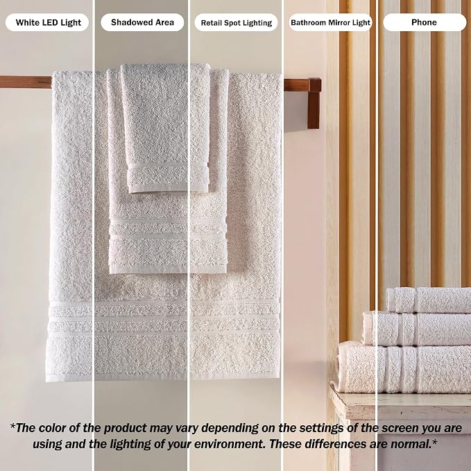 Cream Washcloth Linen Set Premium Original Turkish Cotton, Hotel Quality - Image 3