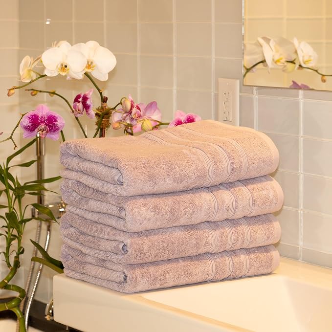 Mosobam Luxury Turkish 14pc Deluxe Bath Bundle Body Hand Face Towel and Mat - Image 4