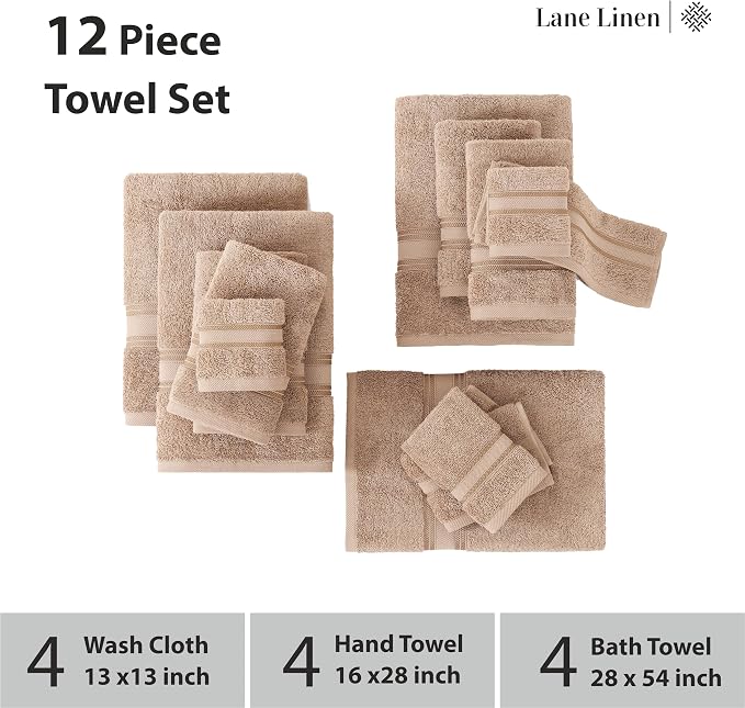 LANE LINEN Towel Sets for Bathroom - Image 3