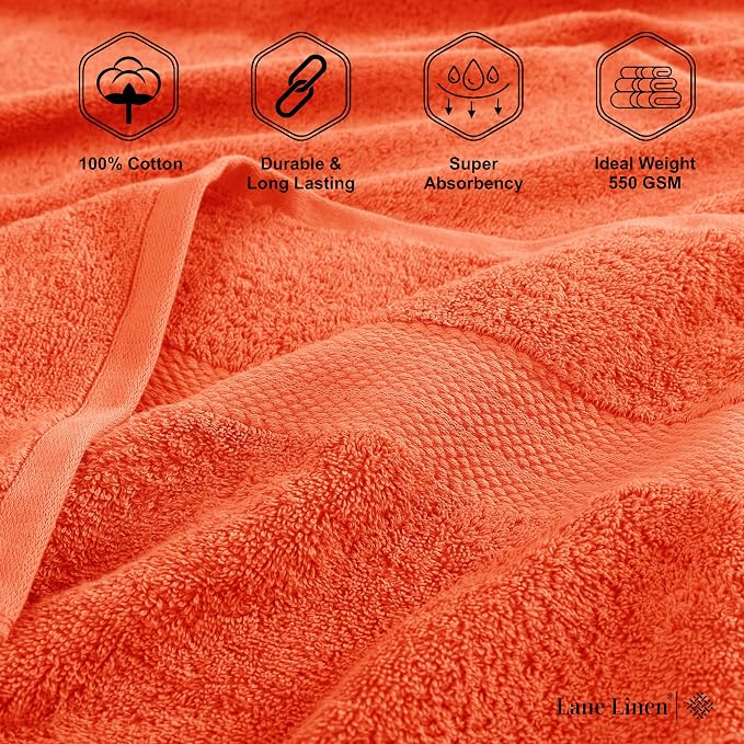 LANE LINEN 100% Cotton 4 Pack Bath Sheets Set - Image 6