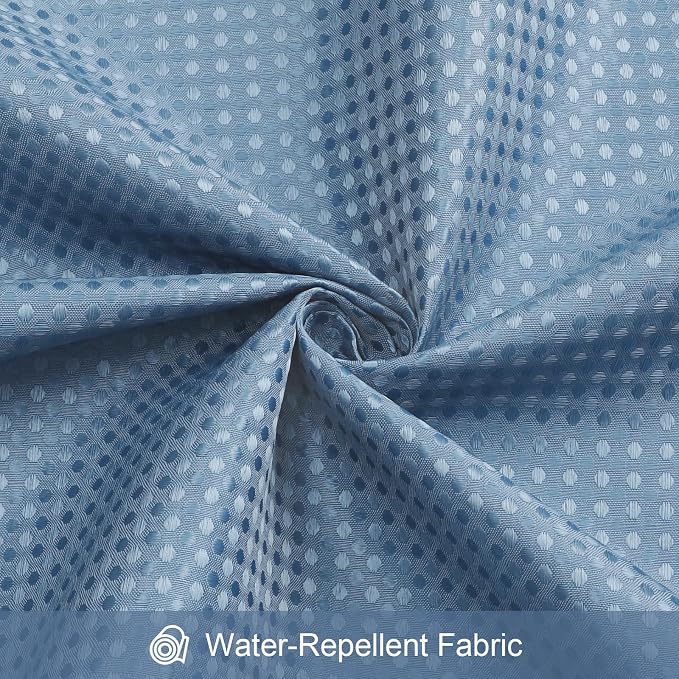 3 in 1 Extra Long Moonlight Blue Shower Curtain Set-72 W x 84 H, Modern Waffle - Image 7
