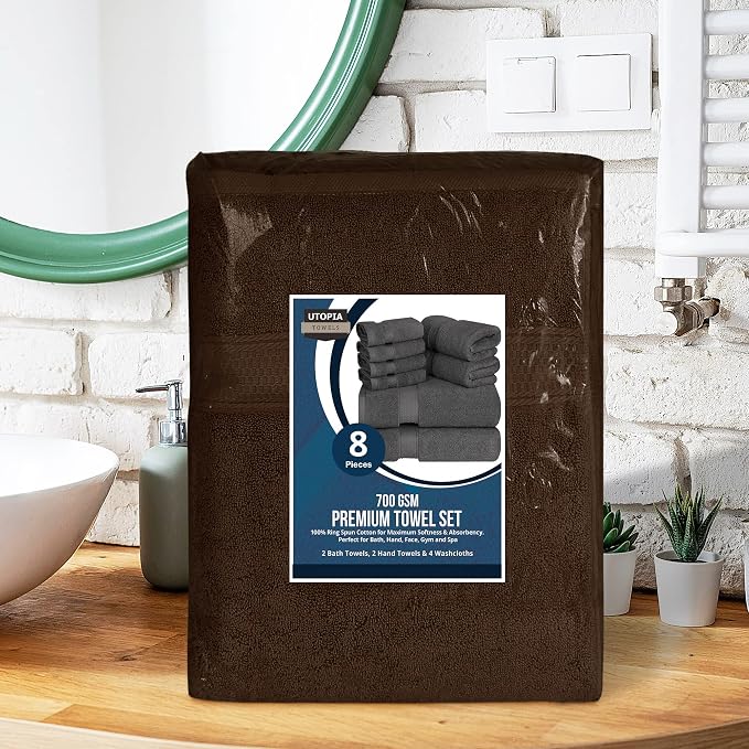 Utopia Towels - Premium Towel Set, Light Brown - 2 Bath Towels, 2 Hand Towels - Image 4