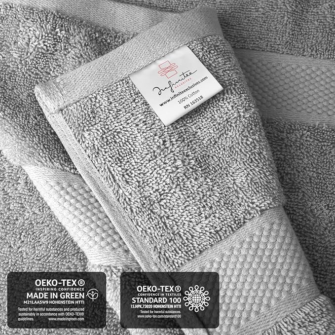 Infinitee Xclusives– Luxury Bath Sheets Towels – 2 Pack 600 GSM– 100% Ring Spun - Image 5