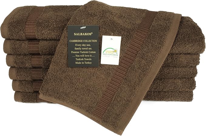 SALBAKOS 100% Turkish Cotton Washcloth Set of 12 13x13 inch | Heirloom Quality - Image 4