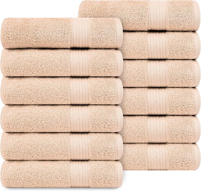 Ample Decor Hand Towel 18 X 28 Inch Pack of 12 600 GSM 100% Cotton, Soft - Image 4
