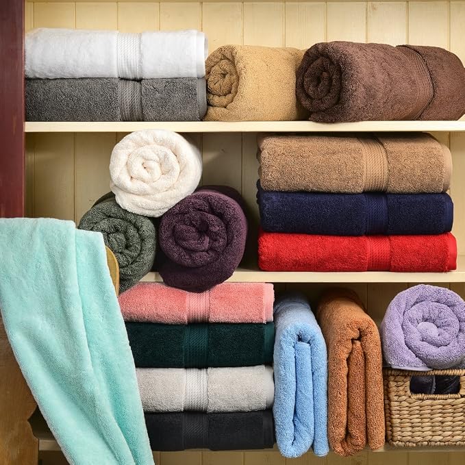 BLUENILEMILLS BNM Egyptian Cotton 6-Piece Towel Set, Includes 6 Face Towels - Image 2