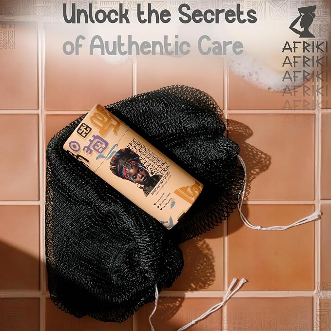 AFRIKI African Net Sponge – Exfoliating Body Scrubber, All Skin Types | 45 in - Image 4