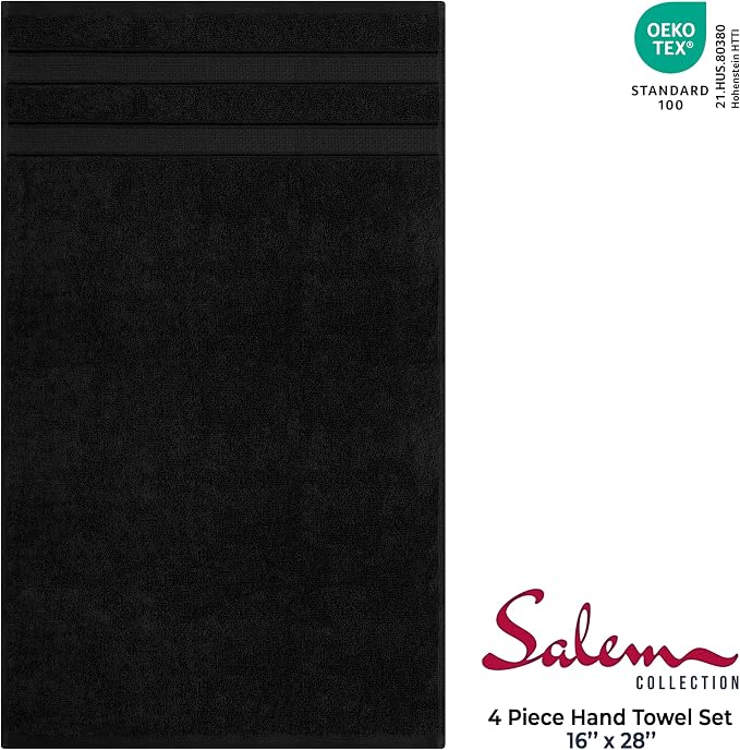 American Soft Linen Salem 100% Cotton Turkish 4 Piece Hand Towels - Image 4