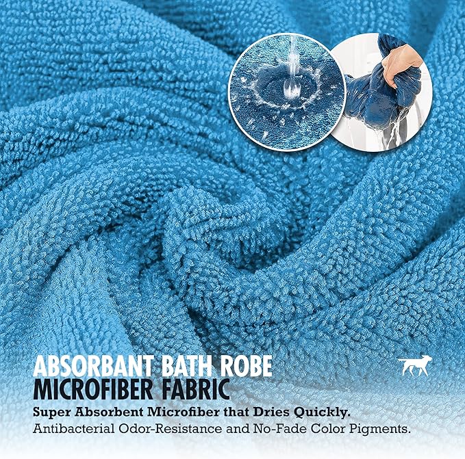 Tuff Pupper Fast Drying Dog Bath Robe | 800 GSM Plush Dog Towel - Image 5