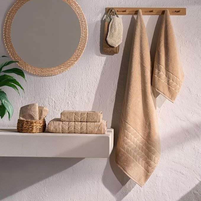 BAGNO MILANO Organic Turkish Cotton Bath Towels, Luxury Jacquard Collection - Image 5