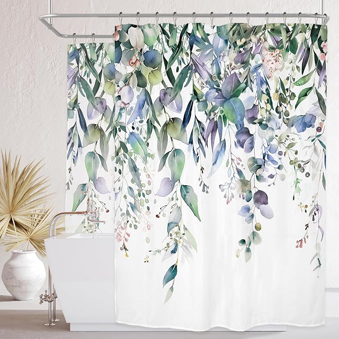 Riyidecor Clawfoot Tub Extra Wide Wrap All Around Circular Round Shower Curtain by Riyidecor