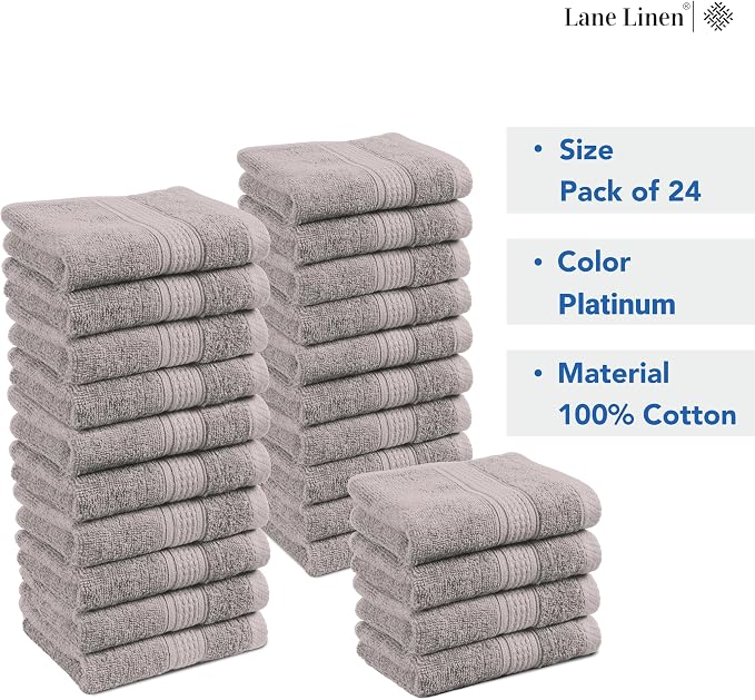 LANE LINEN 100% Cotton Wash Cloths - Image 8