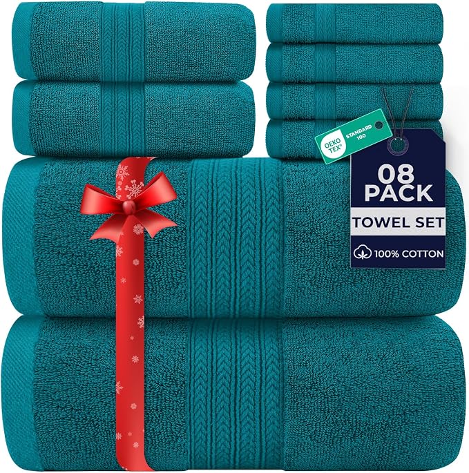 DAN RIVER 8 PC Luxury Bath Towels by DanRiver