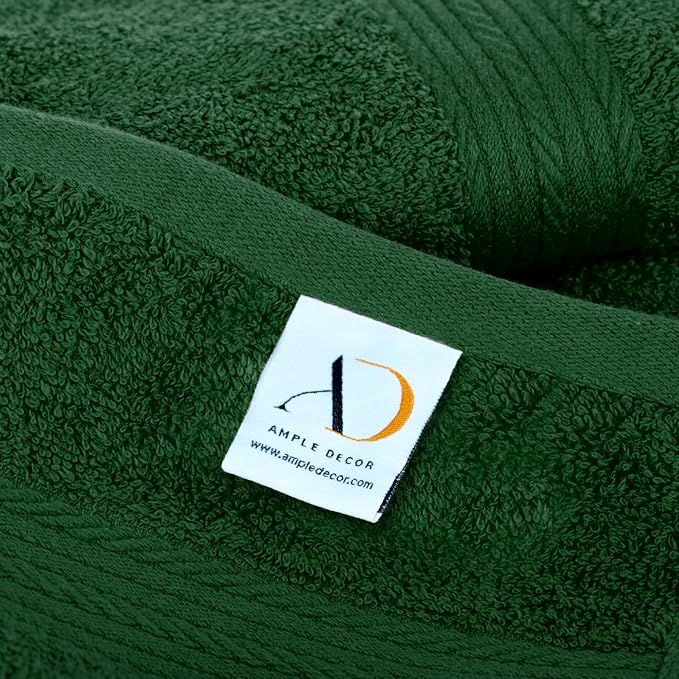Ample Decor 100% Christmas Green Cotton Luxury 6 Piece Towels Set, 2 Bath Towels - Image 5