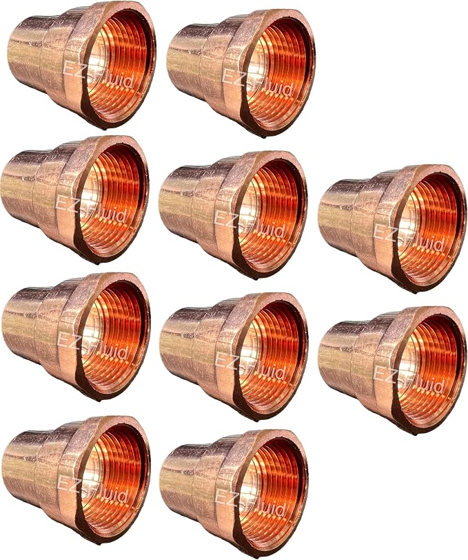 EZ-FLUID Plumbing 1/2" C X FIP LF Copper Female Adapter Pressure Copper Fittings - Image 2