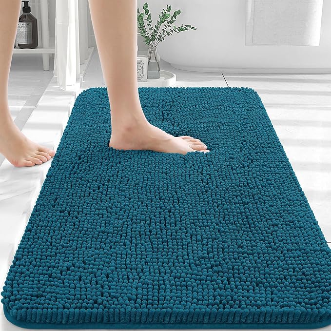 OLANLY Bathroom Rugs 30x20, Extra Soft Absorbent Chenille Bath Rugs, Rubber by OLANLY