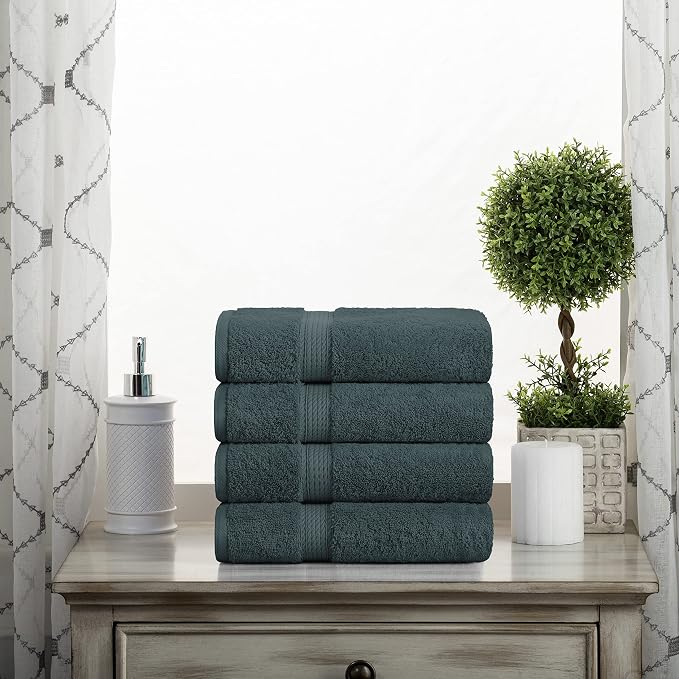 BLUENILEMILLS BNM Egyptian Cotton 4-Piece Towel Set, Includes 4 Hand Towels - Image 2