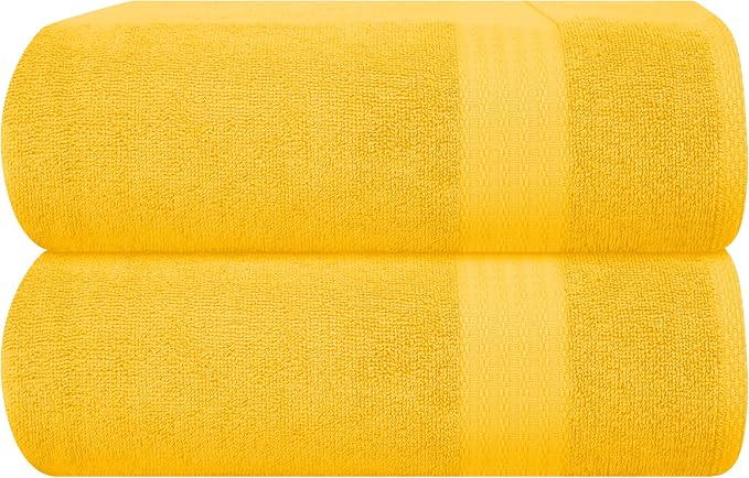 GLAMBURG Premium Cotton Oversized 2 Pack Bath Sheet 35x70-100% Pure Cotton by GLAMBURG