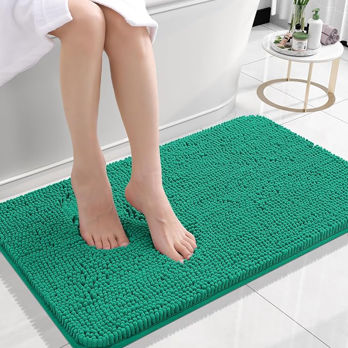 OLANLY Bathroom Rugs 24x16, Extra Soft Absorbent Chenille Bath Rugs, Rubber by OLANLY