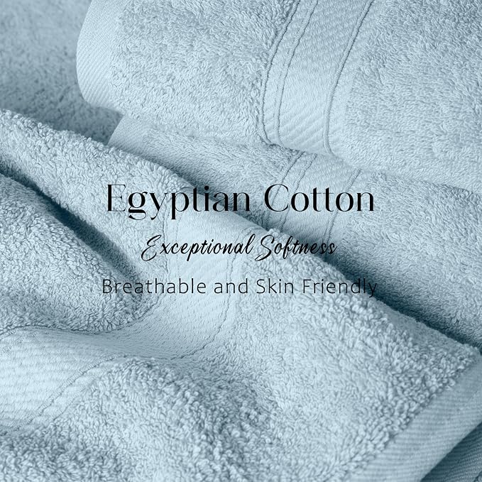 Superior Egyptian Cotton Pile 6 Piece Towel Set, Includes 2 Bath, 2 Hand - Image 5