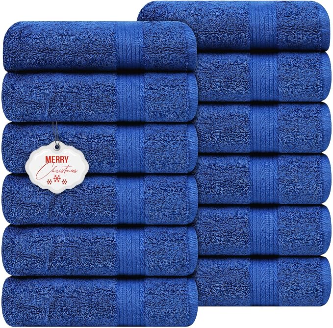 Ample Decor Hand Towels 18 X 28 Inch Set of 12 600 GSM 100% Cotton, Soft by AmpleDecor
