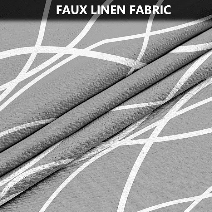 Tititex Morden 140gms Faux Linen Fabric Bath Shower Curtain Set Textured Fabric - Image 3