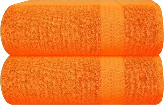 GLAMBURG Premium Cotton Oversized 2 Pack Bath Sheet 35x70-100% Pure Cotton by GLAMBURG
